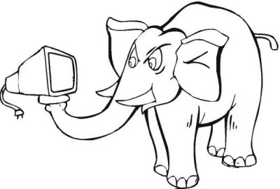 Angry Elephant Coloring Page