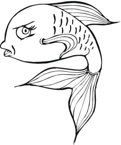 Angry Fish Coloring Page