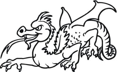 Crouching Dragon Coloring Page