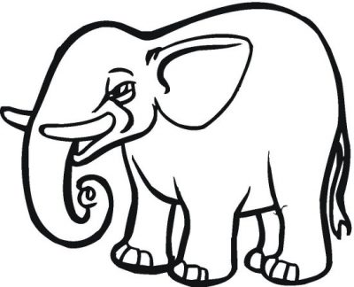 Cut Out Elephant Coloring Page