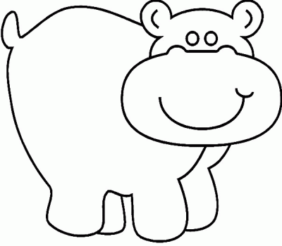 Cut Out Hippopotomus Coloring Page