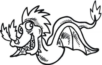 Cute Flying Dragon Coloring Page