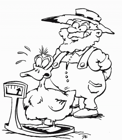 Farmer and the Duck General Animal Coloring Page