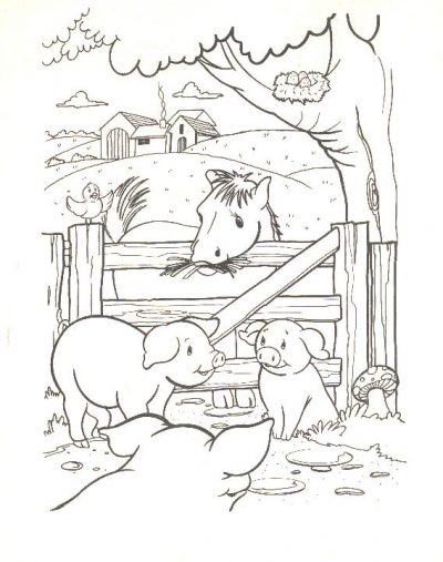 Fenced Horse Coloring Page