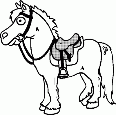 Horse and Saddle Coloring Page