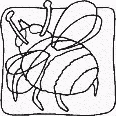 Modern Bee Coloring Page