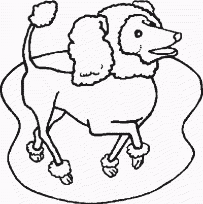 Poodle Prance Domestic Animal Coloring Page