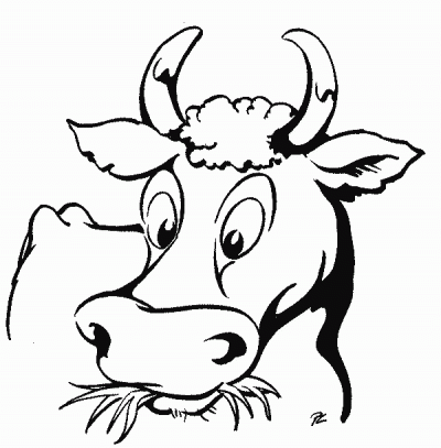 Silly Cow General Animal Coloring Page
