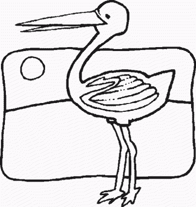 Stork Fun Bird Coloring Page