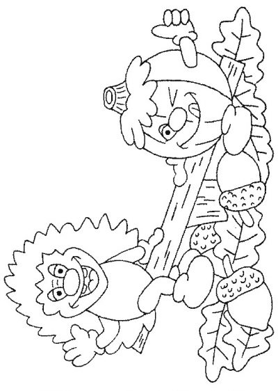 Thanksgiving Hedgehog Coloring Page