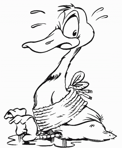 Troubled Duck General Animal Coloring Page