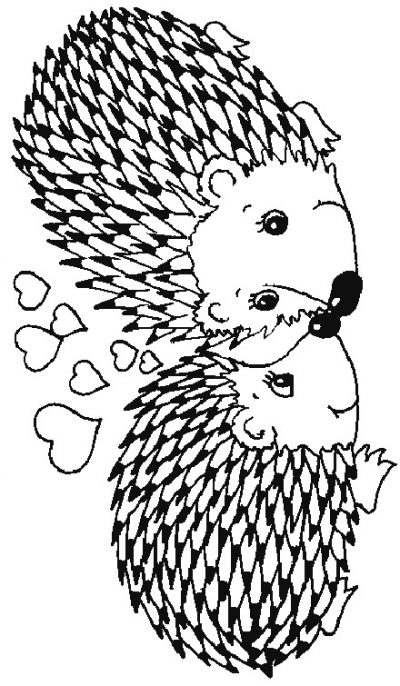Valentine Hedgehog Coloring Page