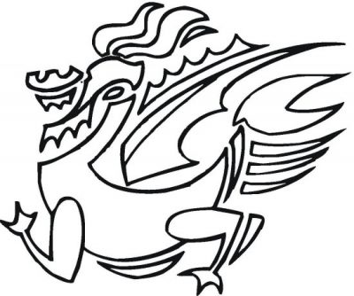 Abstract Dragon Coloring Page