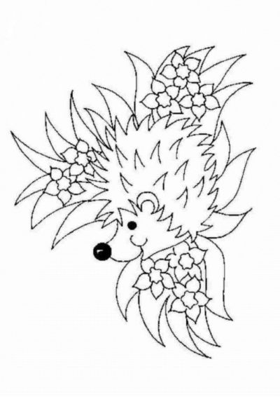 Camouflage Hedgehog Coloring Page
