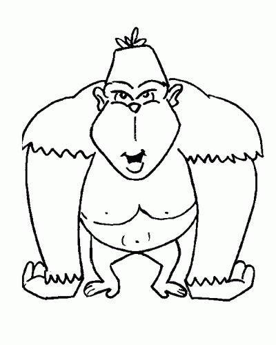 Cartoon Gorilla Coloring Page