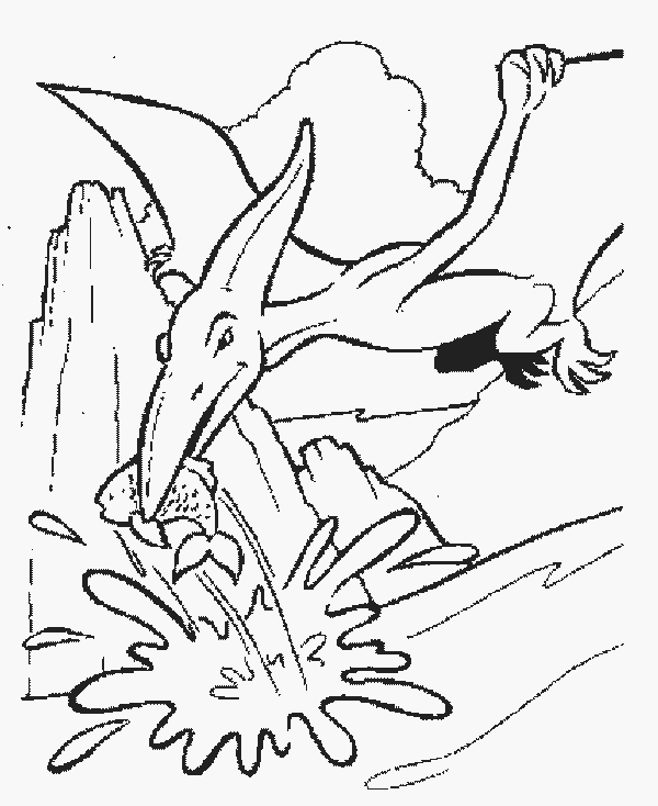 Diving Dinosaur Coloring Page