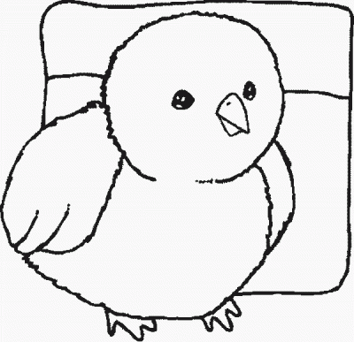 Easy Fun Bird Coloring Page