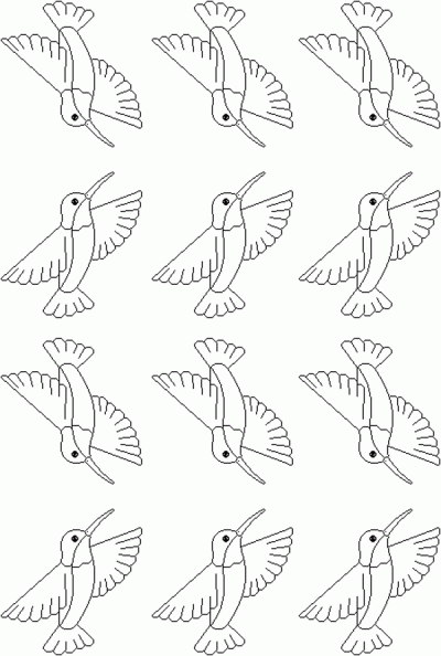 Hummingbirds in Flight Coloring Page