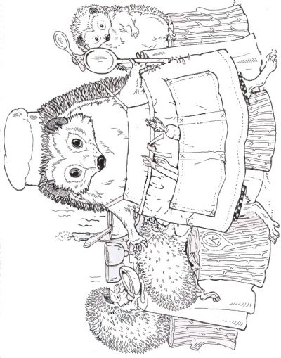 Mrs Tiggy-Winkle Hedgehog Coloring Page