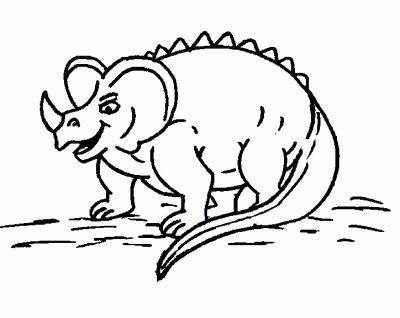 One-horned Dinosaur Coloring Page