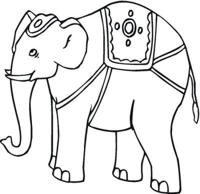 Performing Elephant Coloring Page