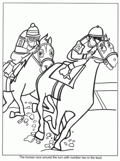 Racing Horse Coloring Page