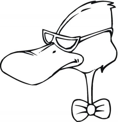 Whimsical Duck With Glasses Coloring Page