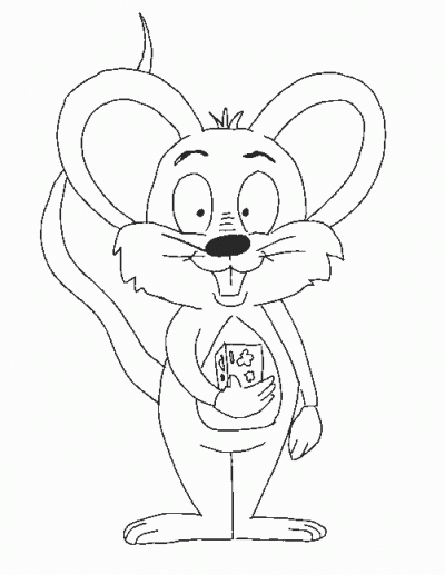 Wide-Eyed Mice Coloring Page