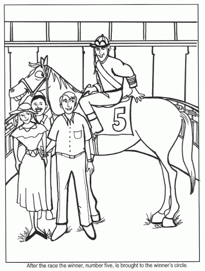 Winning Horse and Rider Coloring Page