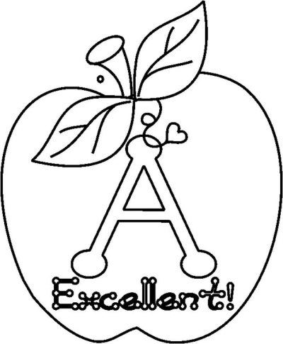 Aexcellentapplebw Coloring Page