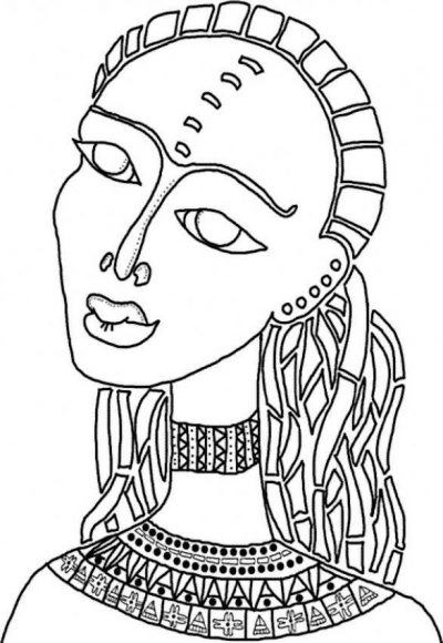 African Woman Coloring Page