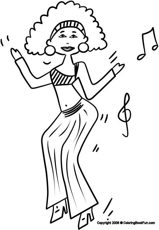 Afro Dancer Coloring Page