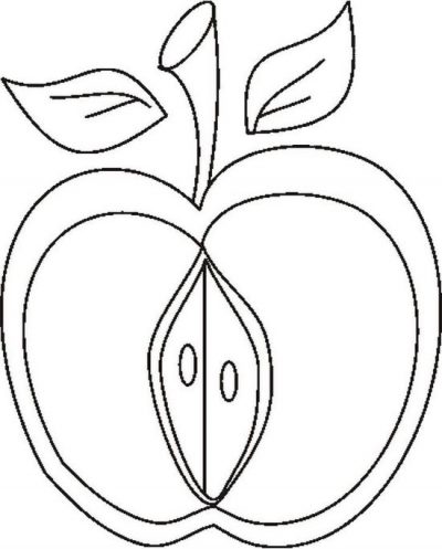 Appleslicedbw Coloring Page