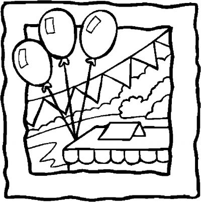 Balloons &amp; Banner Coloring Page