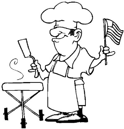 Bbq Chef Coloring Page