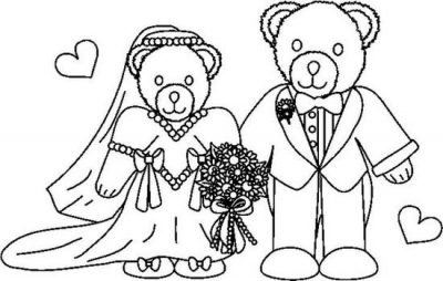 Bearbridegroomwhtetlsbw Coloring Page