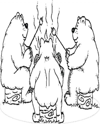 Bears Camping Coloring Page