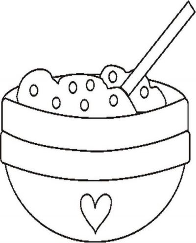 Bowlcookiedoughbw Coloring Page