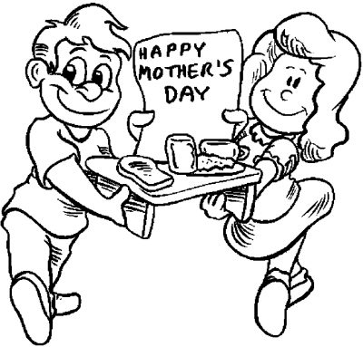 Breakfast For Mom Coloring Page