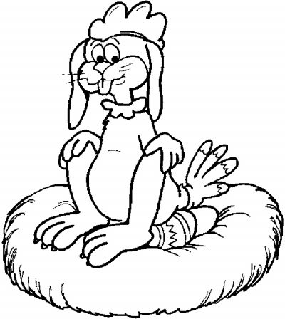 Bunny Hatching Eggs Coloring Page