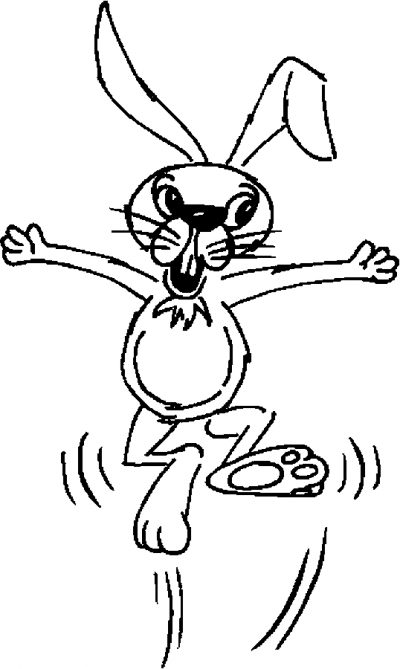 Bunny Hopping Coloring Page