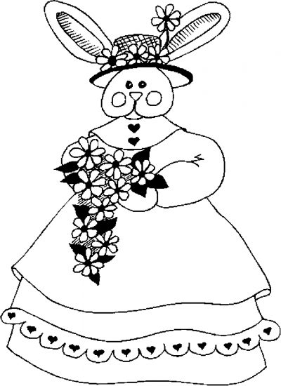 Bunny Lady Coloring Page
