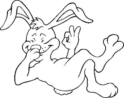 Bunny Laughing Coloring Page
