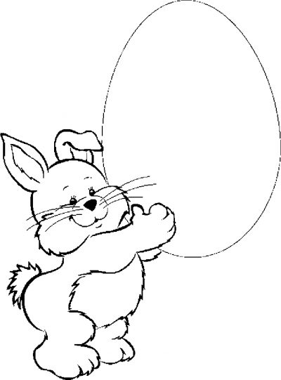 Bunny Lifting Egg Coloring Page