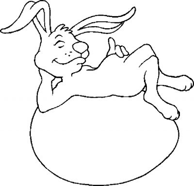 Bunny On Egg Coloring Page