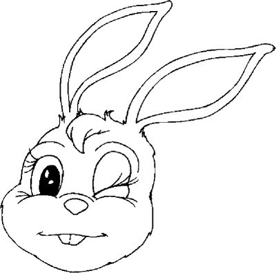 Bunny Winking Coloring Page