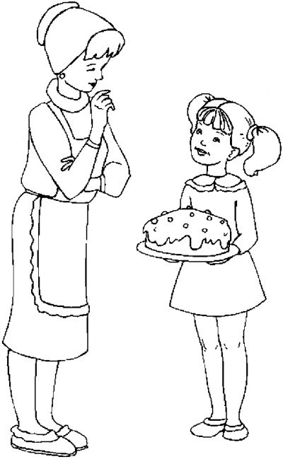 Cake For Mom Coloring Page