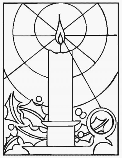 Candle Christmas Coloring Page