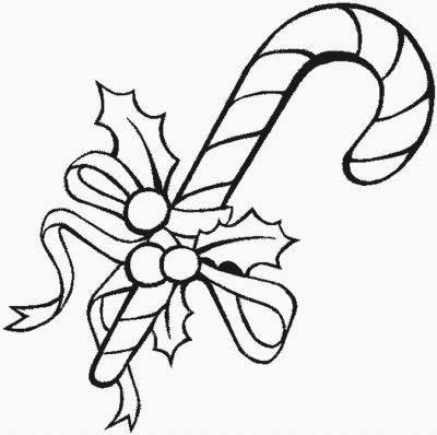 Candycane Christmas Coloring Page
