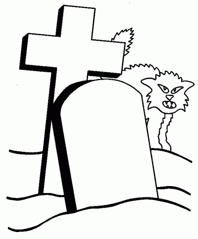 Catgrave Coloring Page